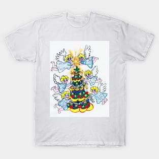 Angels with Christmas tree T-Shirt